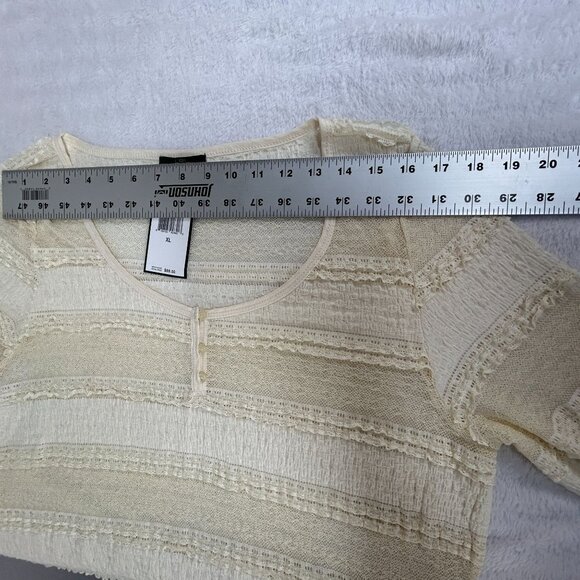 LRL Lauren Jeans Co. Ralph Lauren Womens Cream Textured Stripe Top XL New $69 - Picture 5 of 7